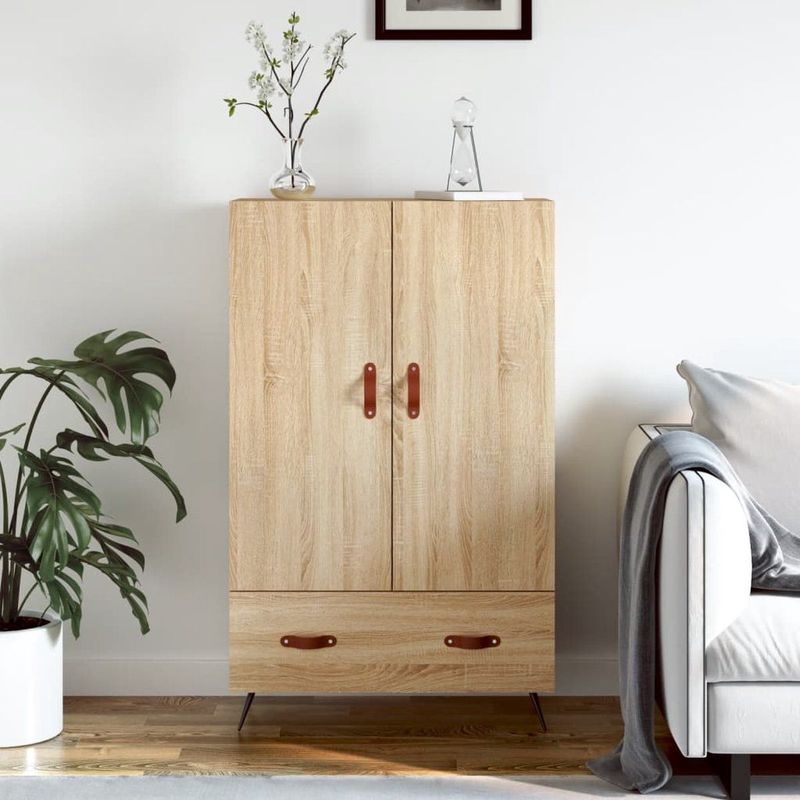 vidaXL - Hoge Kast - Sonoma Eikenkleurig - Bewerkte Hout