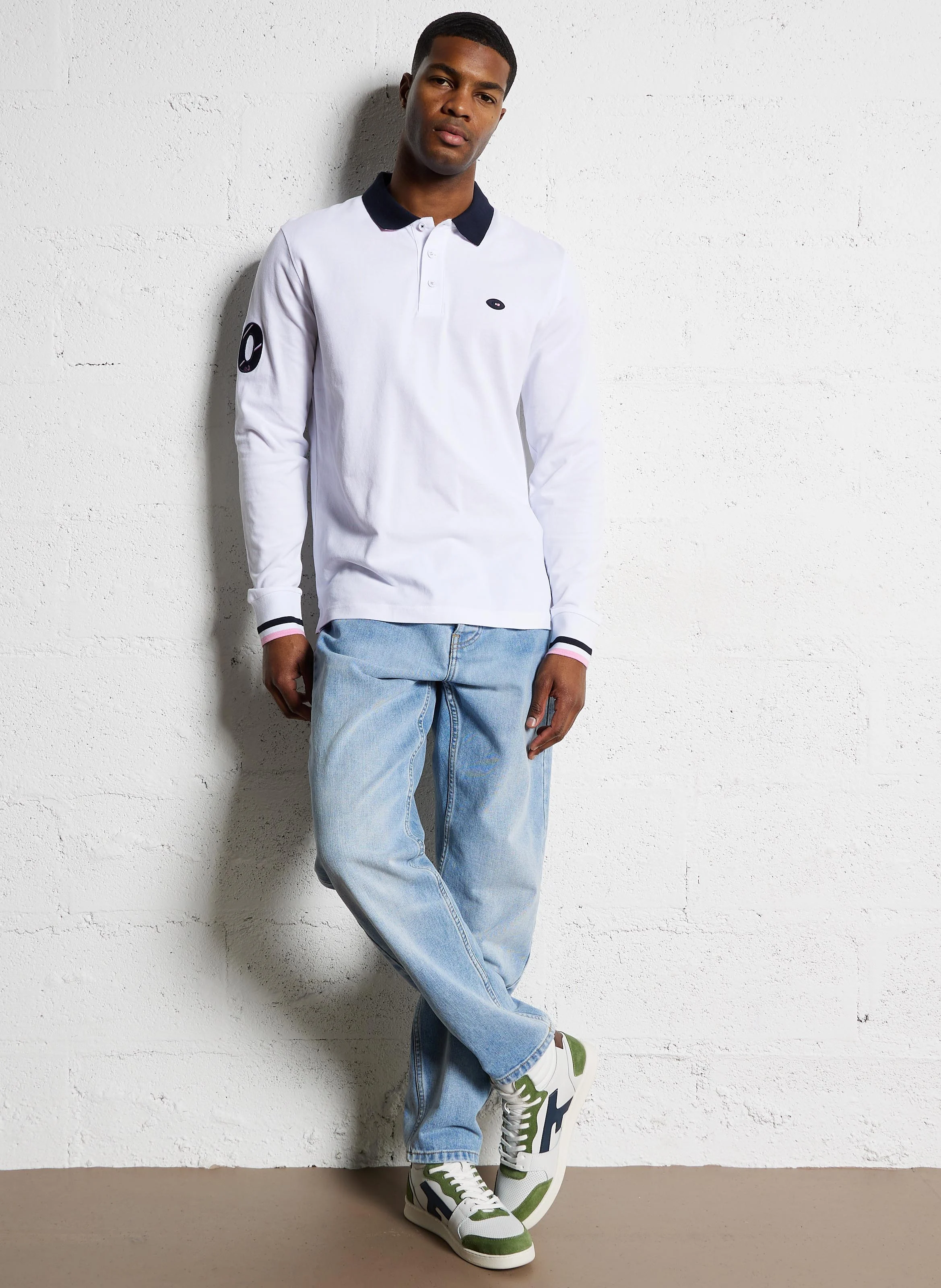 Polo droit en coton | Blanc