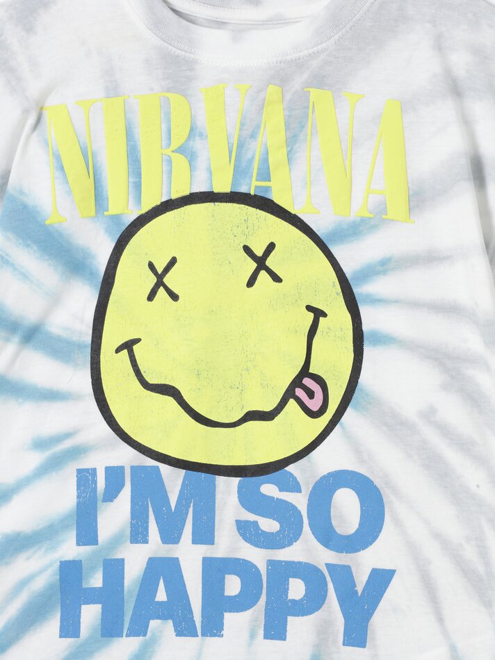 Camiseta tie-dye do Nirvana - Azul Claro