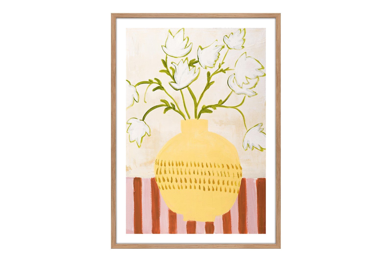 Yellow Vase 50x70 cm Oak Frame