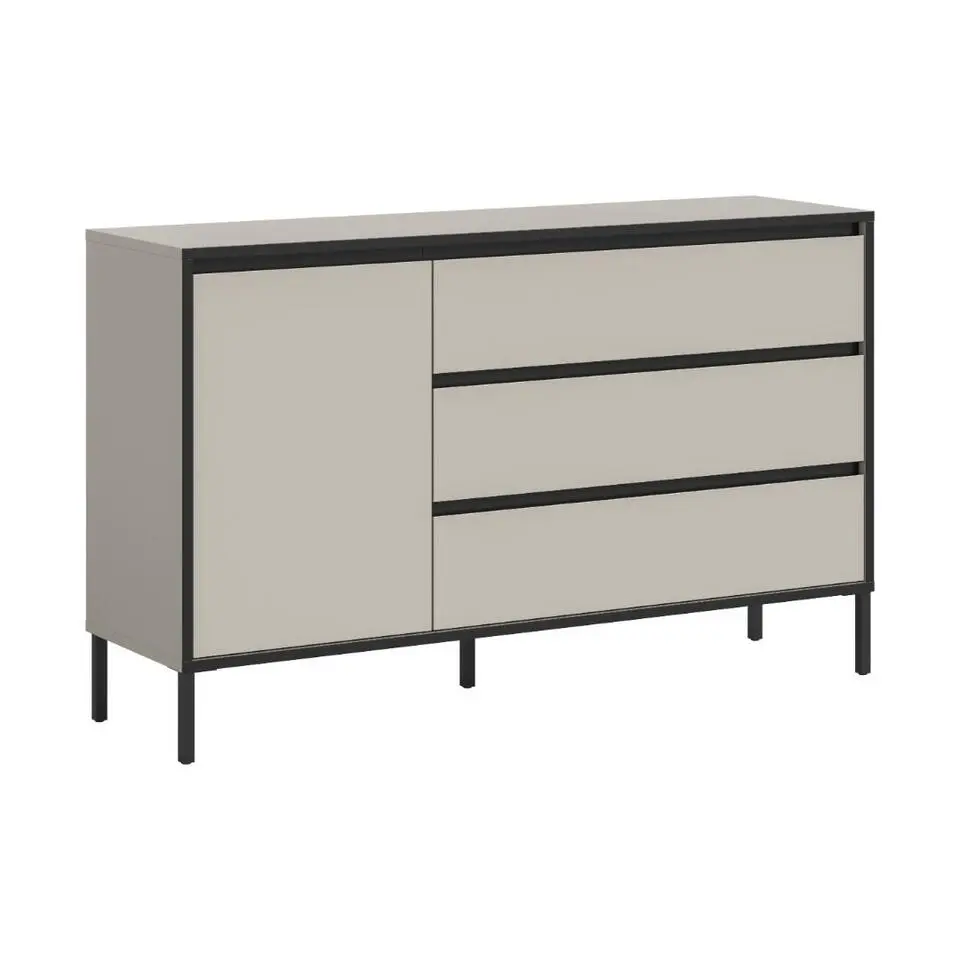 Hioshop Tron dressoir 1 deur- 3 lades kasjmier decor