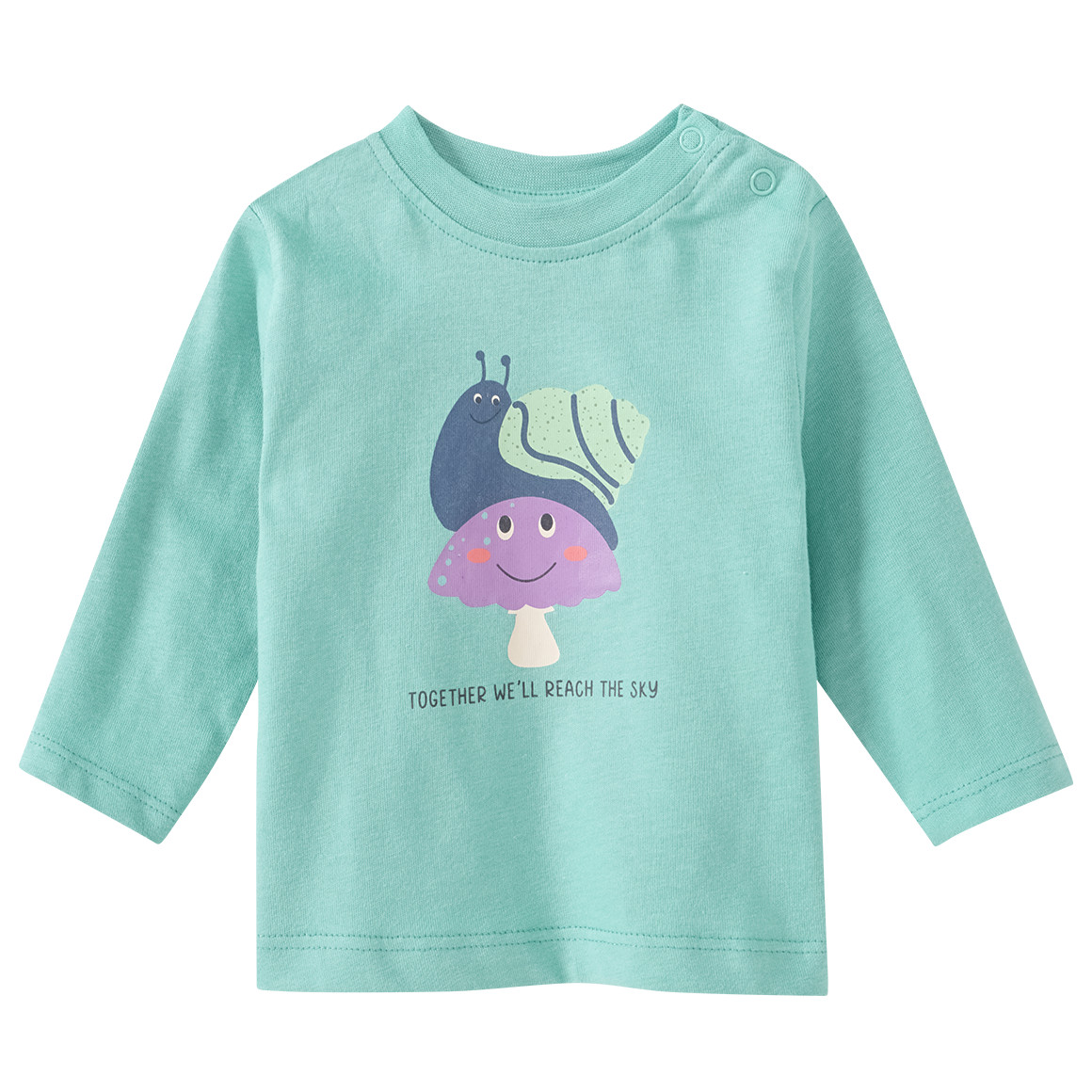 Topomini 2 Newborn Langarmshirts aus Bio-Baumwolle helltürkis / creme