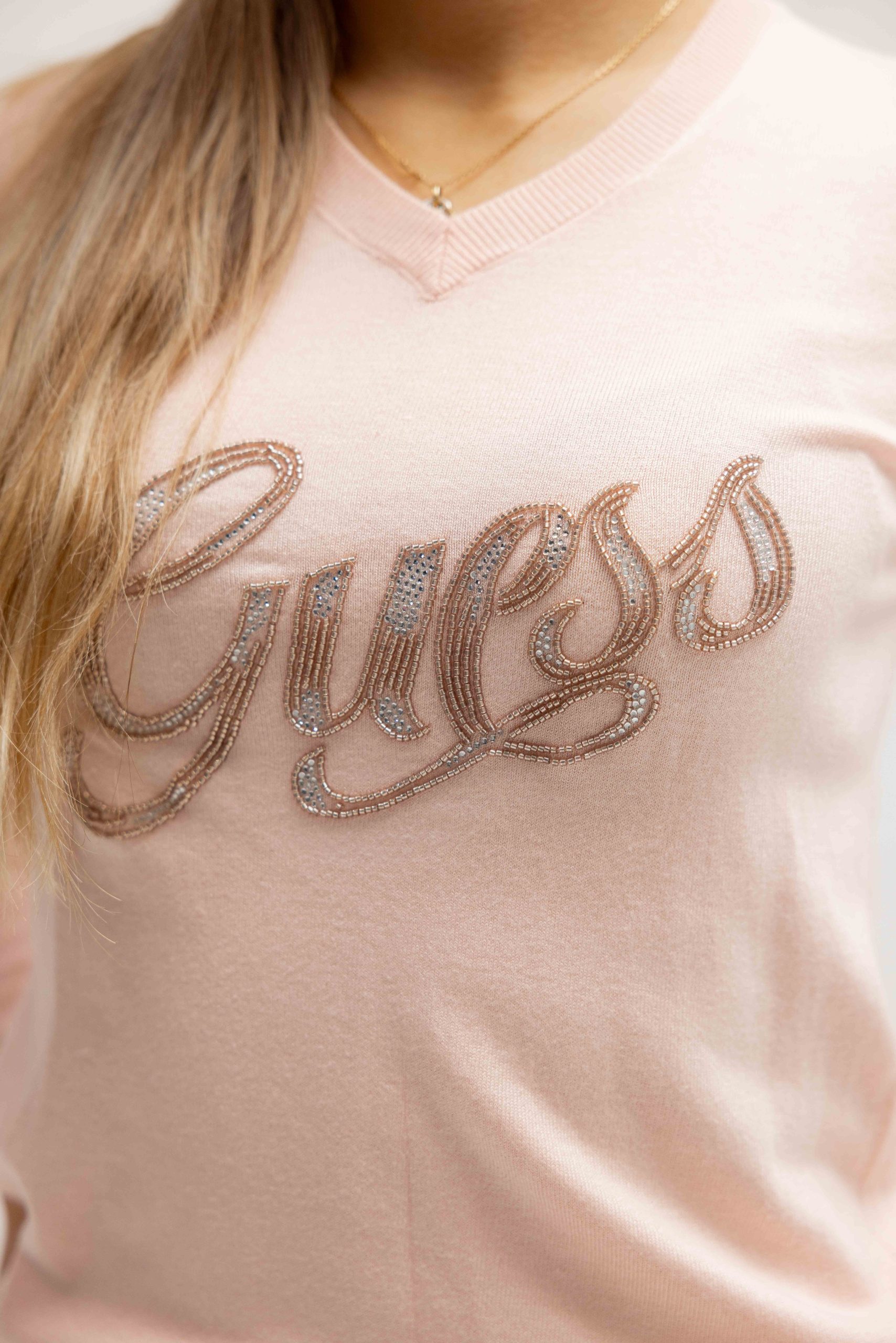Guess Myla Logo Sweater Dames Roze
