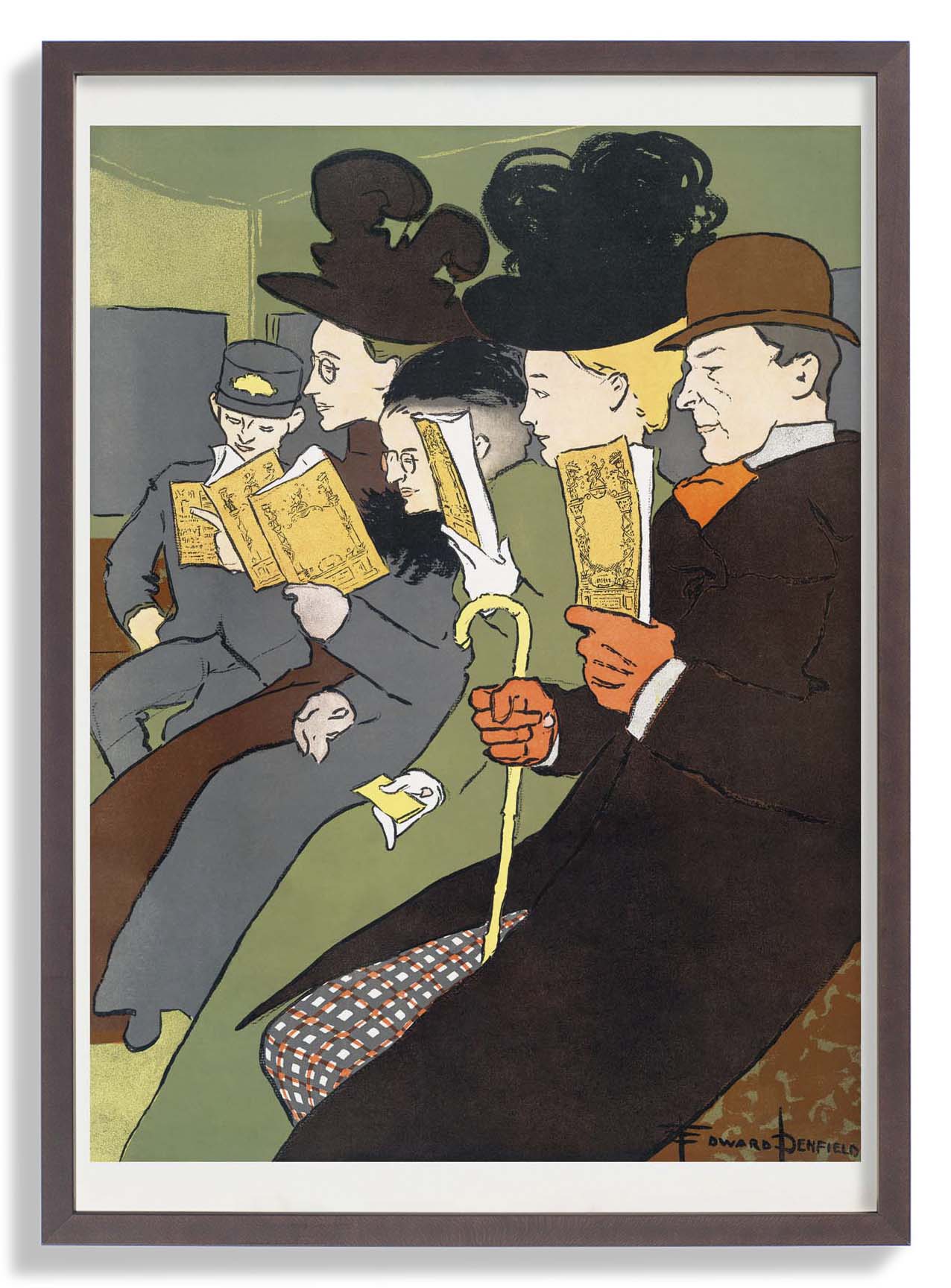 Menschen lesen Bücher von Edward Penfield