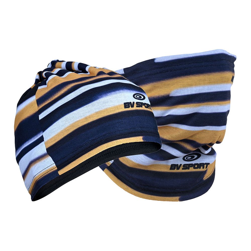 BV Sport MULTIFONCTION - Bonnet 2 en 1 marine/jaune