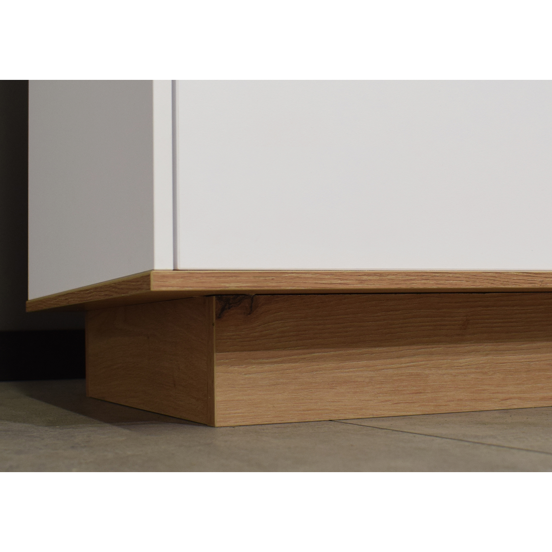 Sideboard - weiß matt - Asteiche - 196 cm
