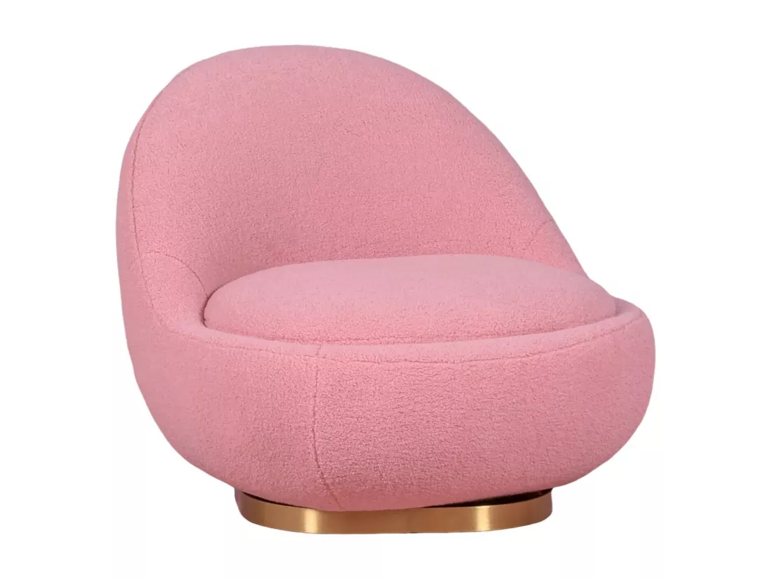 Fauteuil pivotant design garni de coton - Corsica - Rose