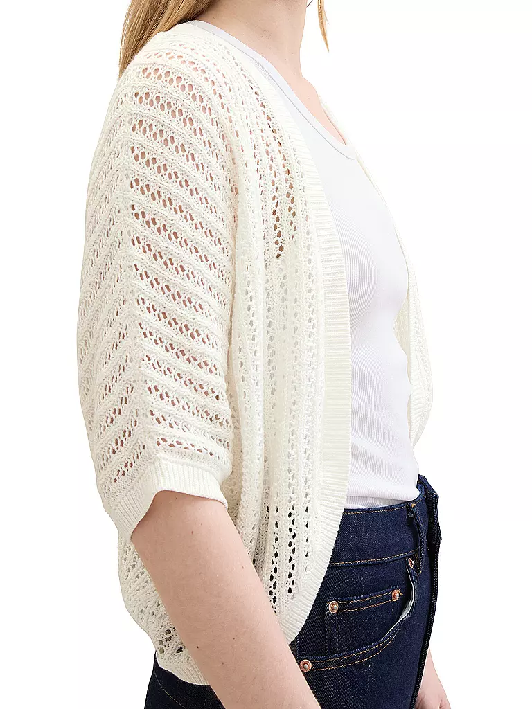 TOM TAILOR Strickjacke  weiss