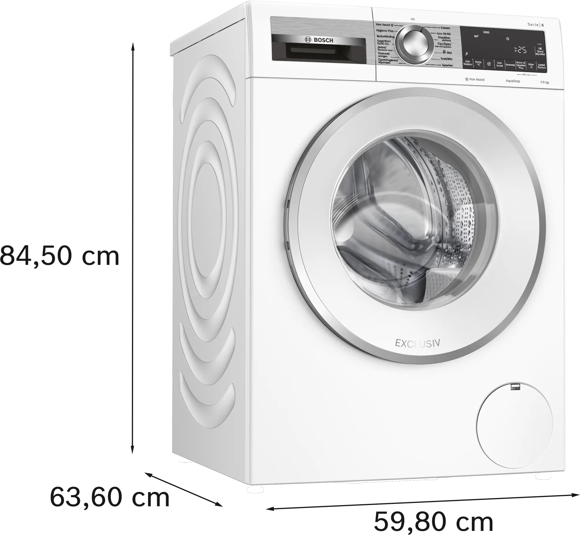 Serie 6 Wasmachine, voorlader 9 kg max. 1600 rpm