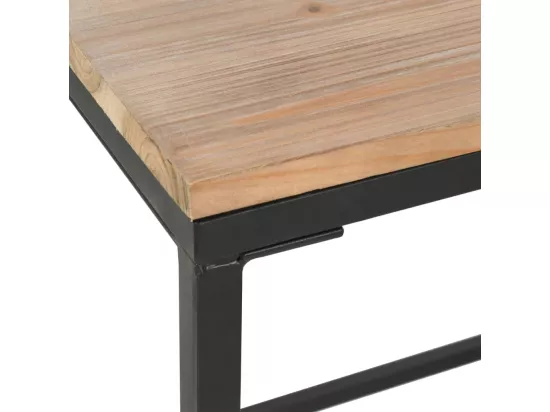 Bureau à piédestal unique Bois de sapin et acier 100x50x76 cm