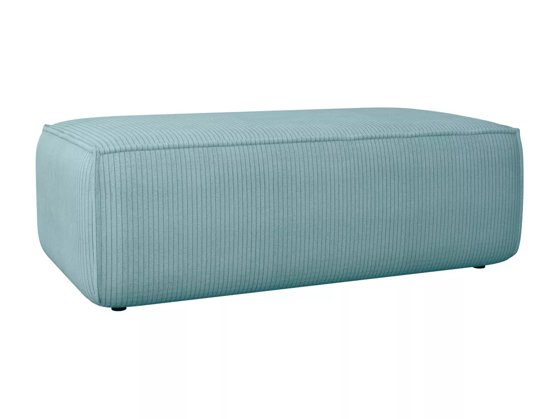 Pouf en velours côtelé bleu turquoise AMELIA