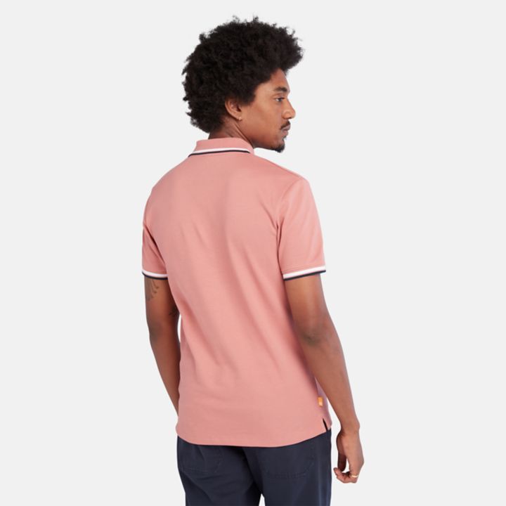 Camisa polo Millers River Tipped para homem na cor bordô.