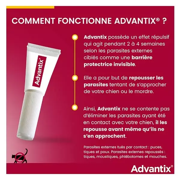 Solução Advantix para o controle de pulgas e parasitas em cães de grande porte (40-60 kg) - 4 pipetas