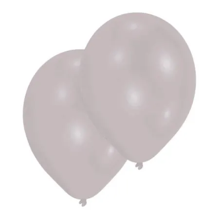 amscan Latexballons Metallic silber, 25 Stück