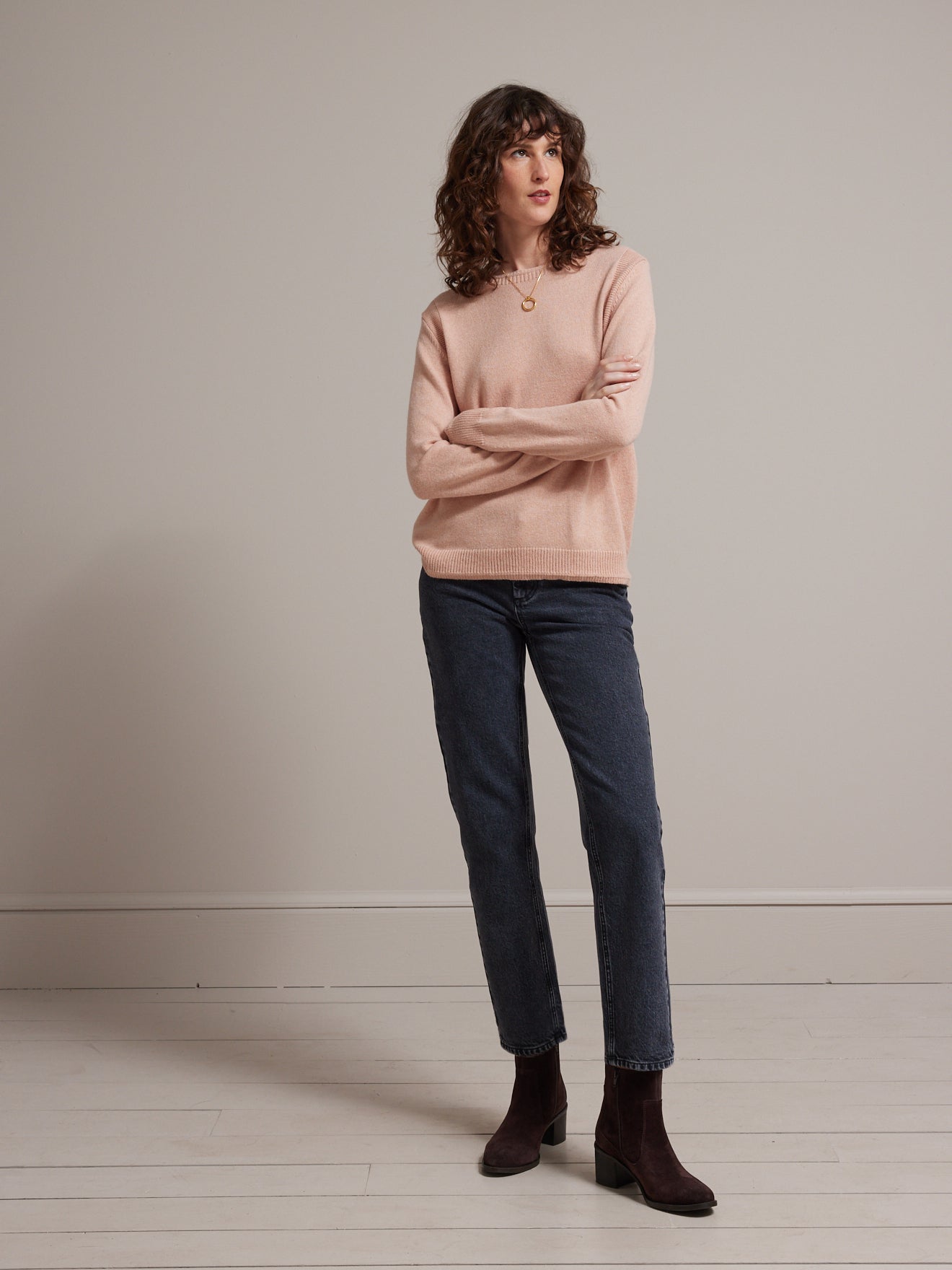 Pull col rond femme laine mérinos RWS*