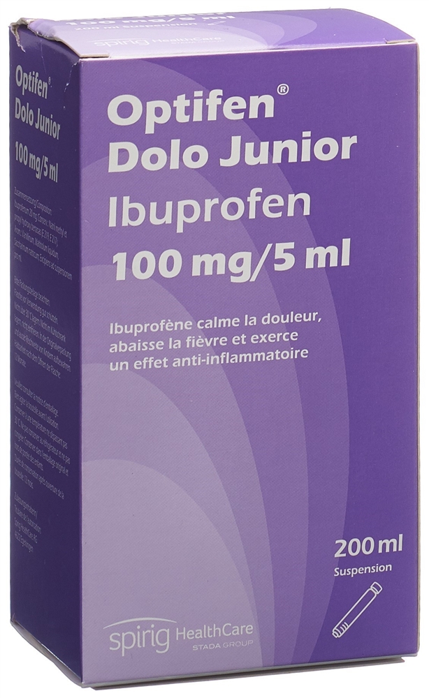 OPTIFEN Dolo Junior 100 mg/5ml<br>200 ml, Flasche, Suspension zum Einnehmen