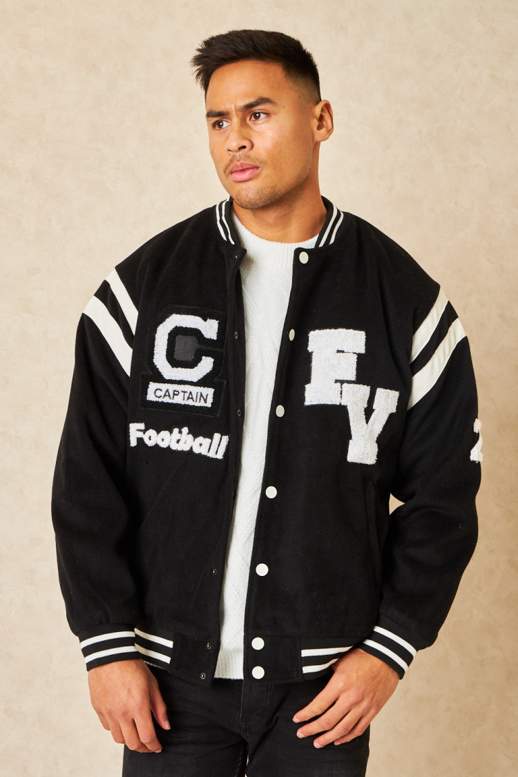 Bomber noir à inscriptions 