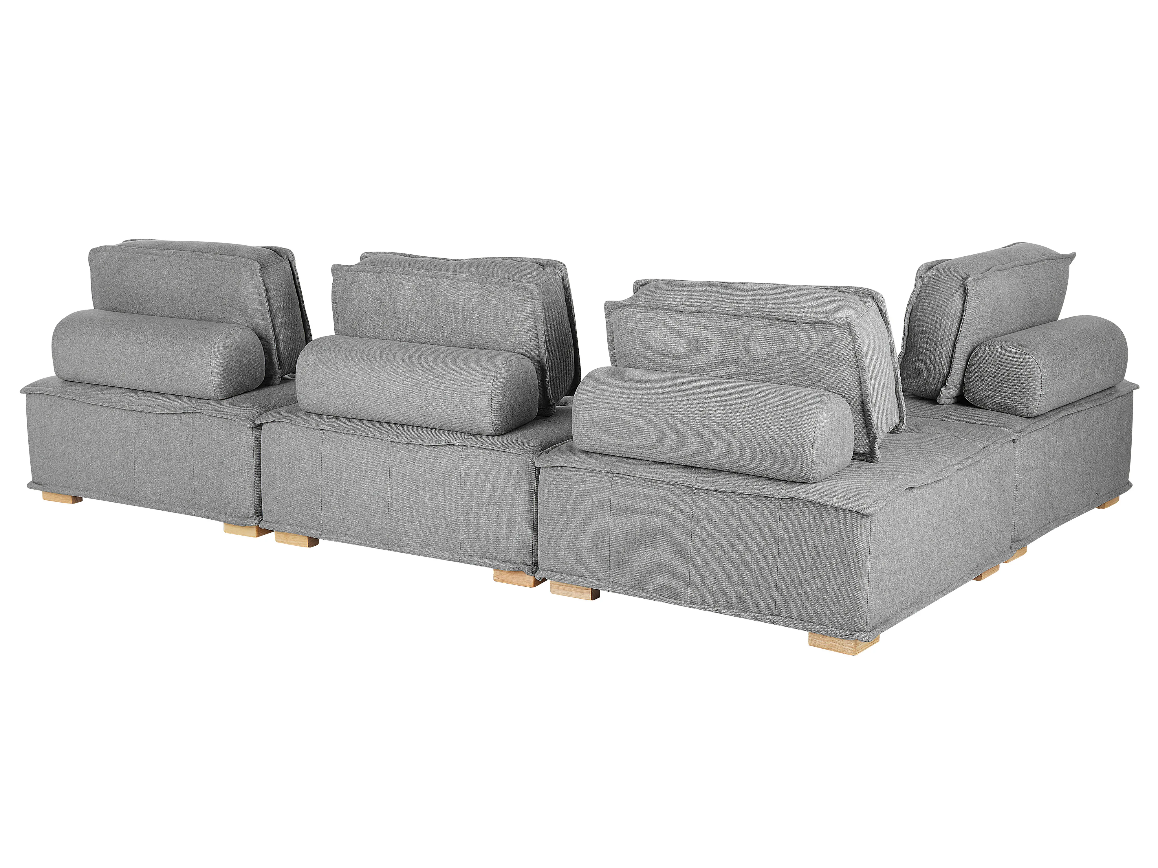 Modulaire hoekbank 4-zits TIBRO Stof Grijs rechtszijdig