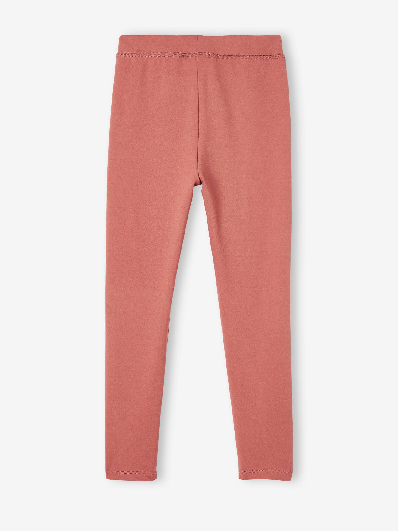 Leggings esportivas femininas na cor barro com letras metálicas na perna.