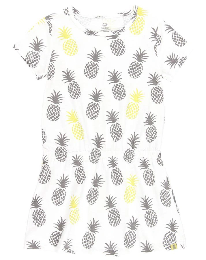 Kleid PINEAPPLE TIME AOP in weiß/blau