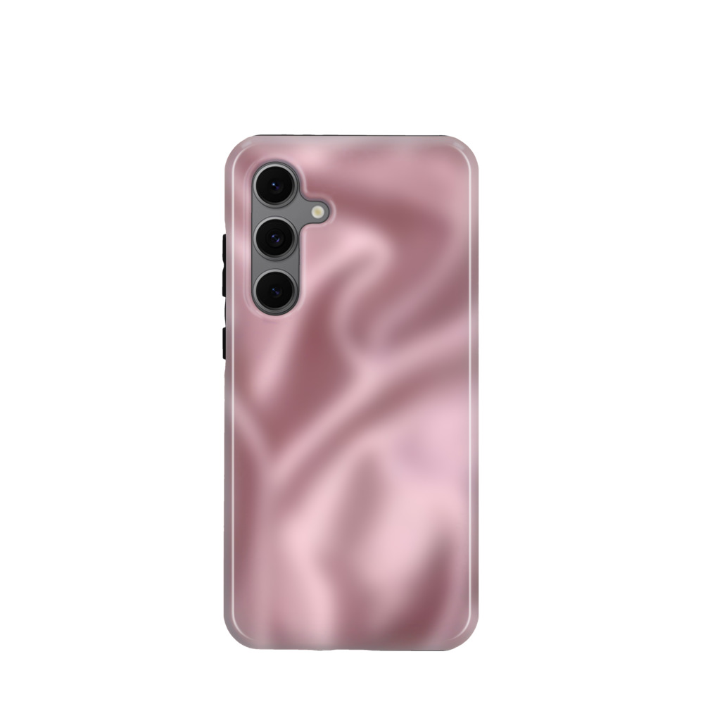 Samsung Galaxy S24 FE Hybrid (Kunststoff / Gummi) Hülle Seidenglanz 3 - Rosa
