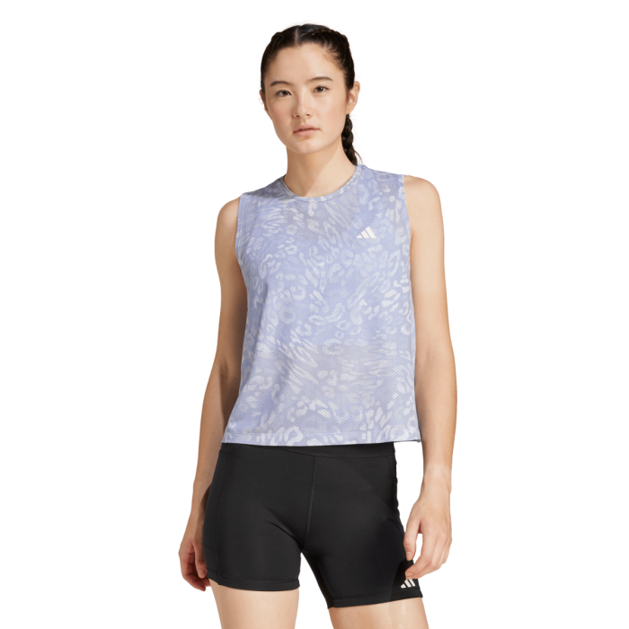 adidas Dame Singletter Own The Run AOP Top Blå
