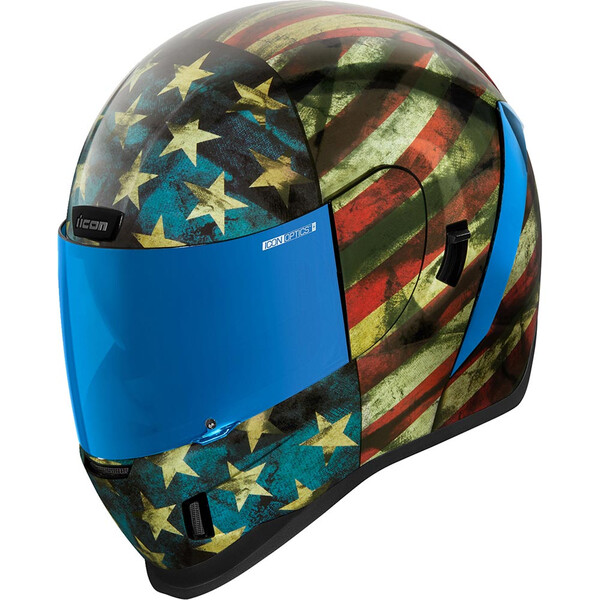 Icon - Casque Airform Old Glory™ Noir / Beige / Rouge / Bleu