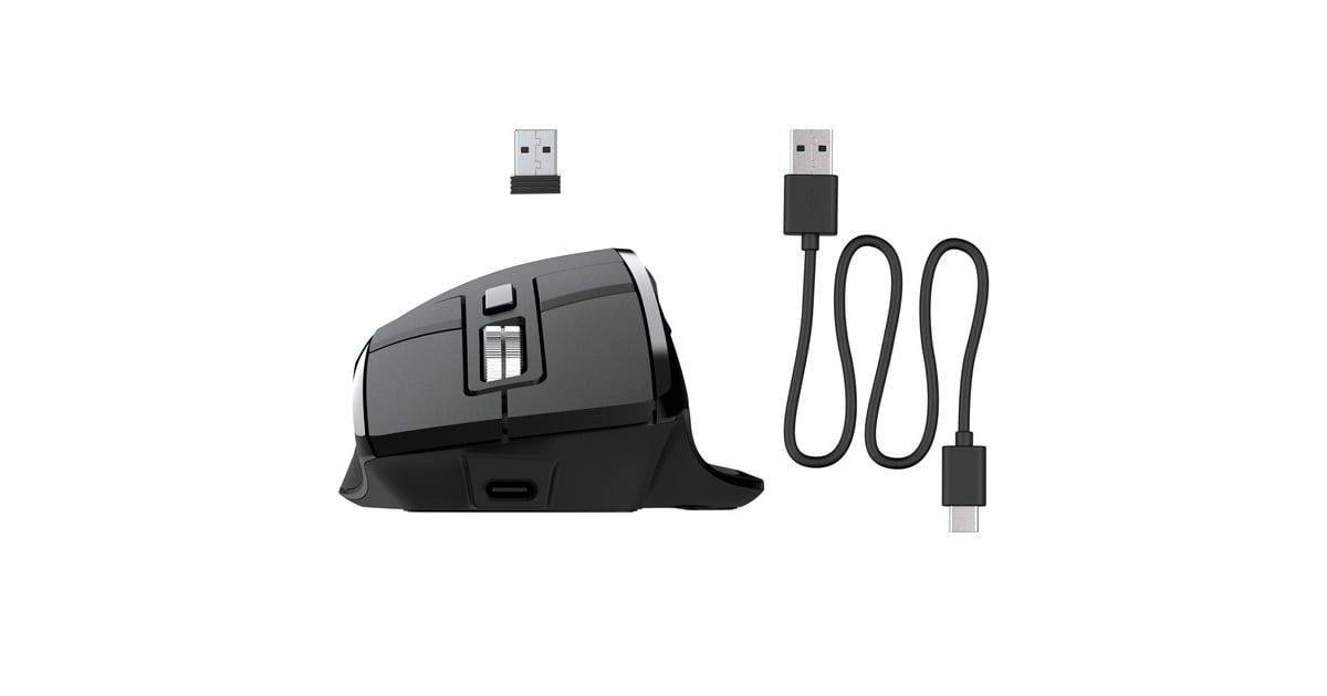 JLabEpic Wireless Mouse  (Zwart, 1200 - 2400 DPI, Bluetooth 5.2 / 2.4 GHz / USB)