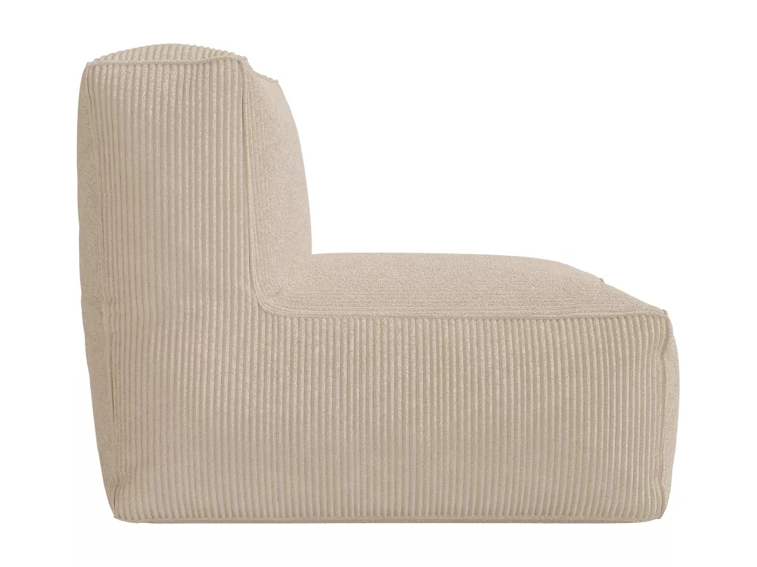 Fauteuil en velours côtelé beige NOUMARA