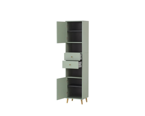 Hoge kast van Möbelpartner Bjarne, afmetingen (B x H x D): 40,3 x 180,6 x 33,1 cm, pistache