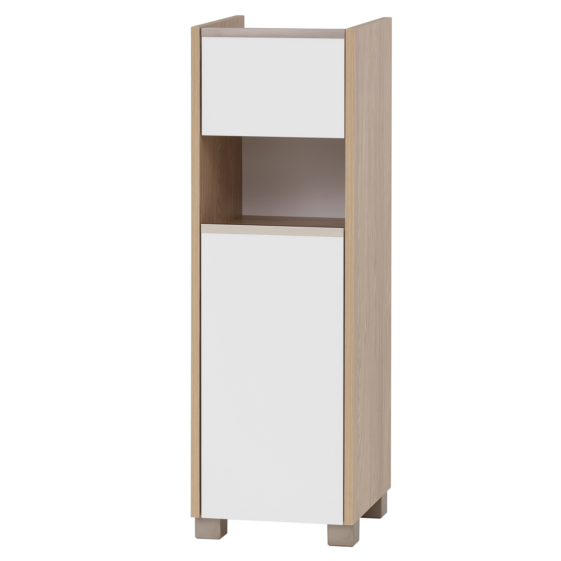 Unterschrank - kreideweiß - Eiche hell - 94,7 cm hoch