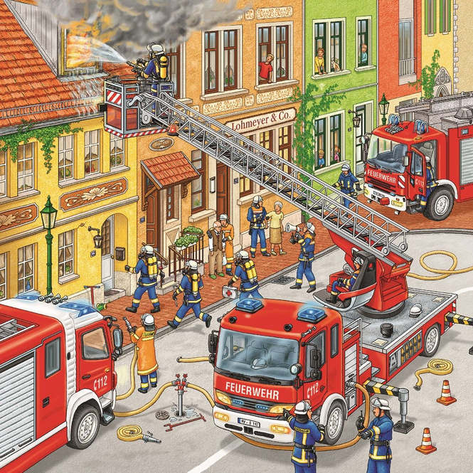 Puzzle-Box - Feuerwehreinsatz - 3x 49 Teile