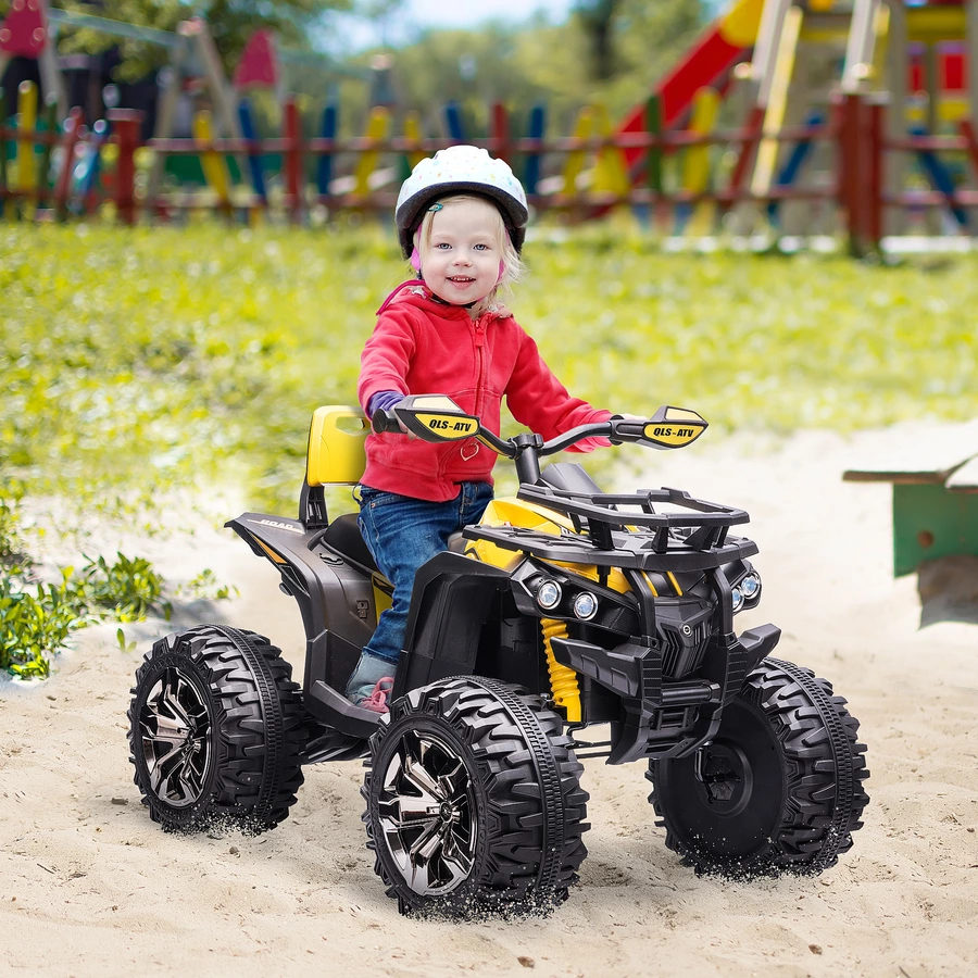 HOMCOM Elekto-Quad mit MP3-Musikplayer gelb