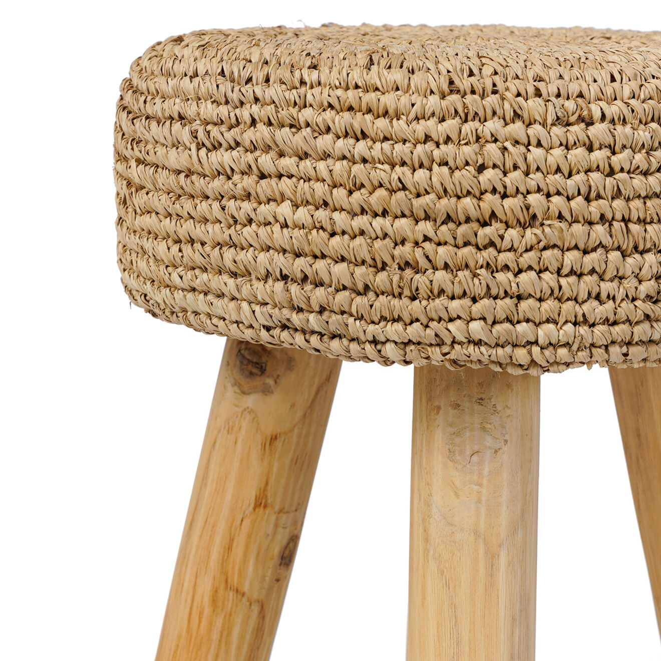 Bazar Bizar Tabouret Raphia naturel - D.35xH.45 cm