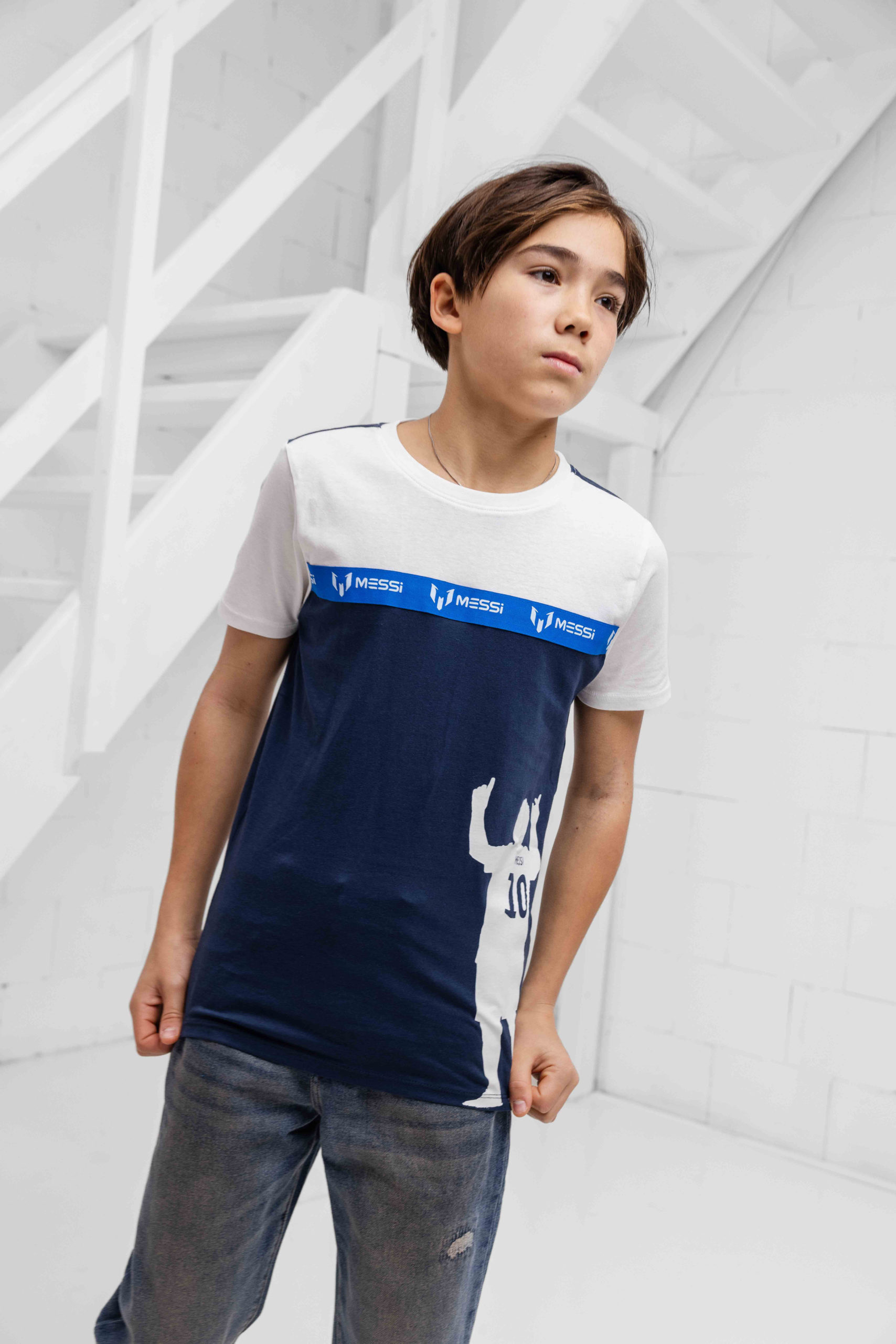 Vingino X Messi Silhouette T-Shirt Kids Donkerblauw