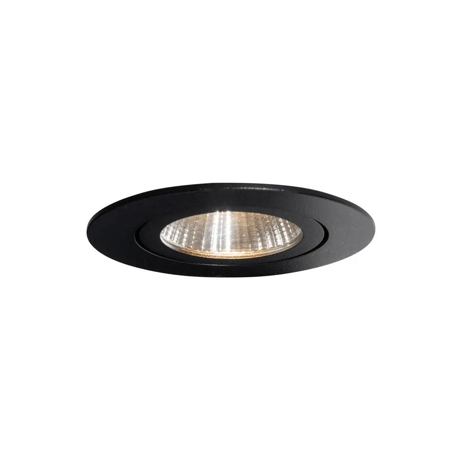 Qazqa professional inbouwspots gaius zwart geïntegreerde led