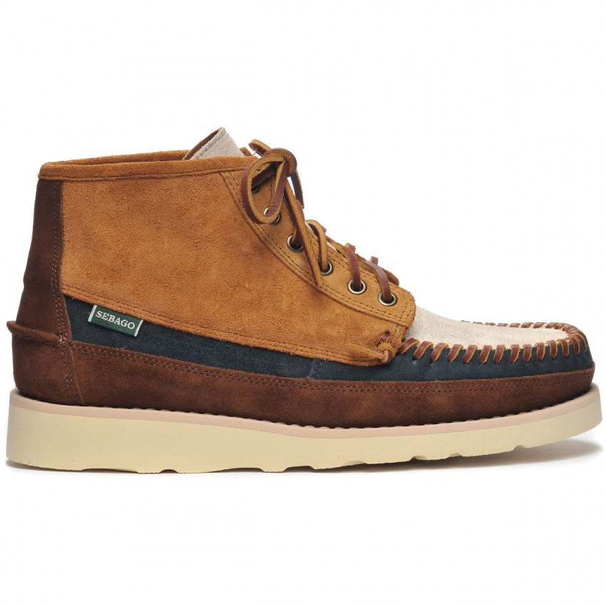 CAYUGA MID TAN PAPYRUS NAVY DARK BROWN-Mocassin en cuir lisse tanné pour homme
