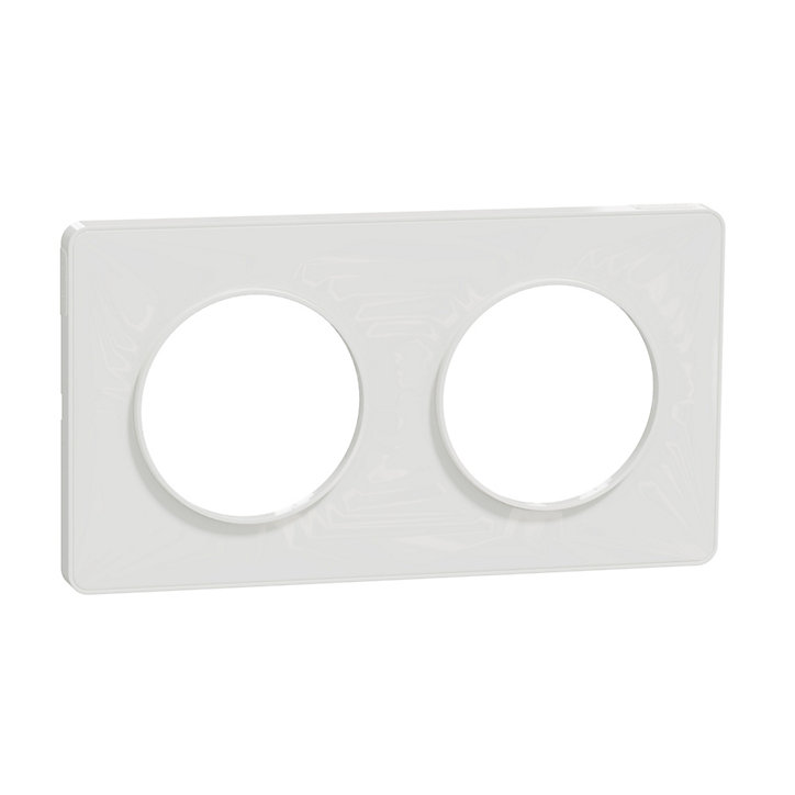 Plaque de finition double Schneider Electric Odace Touch blanc