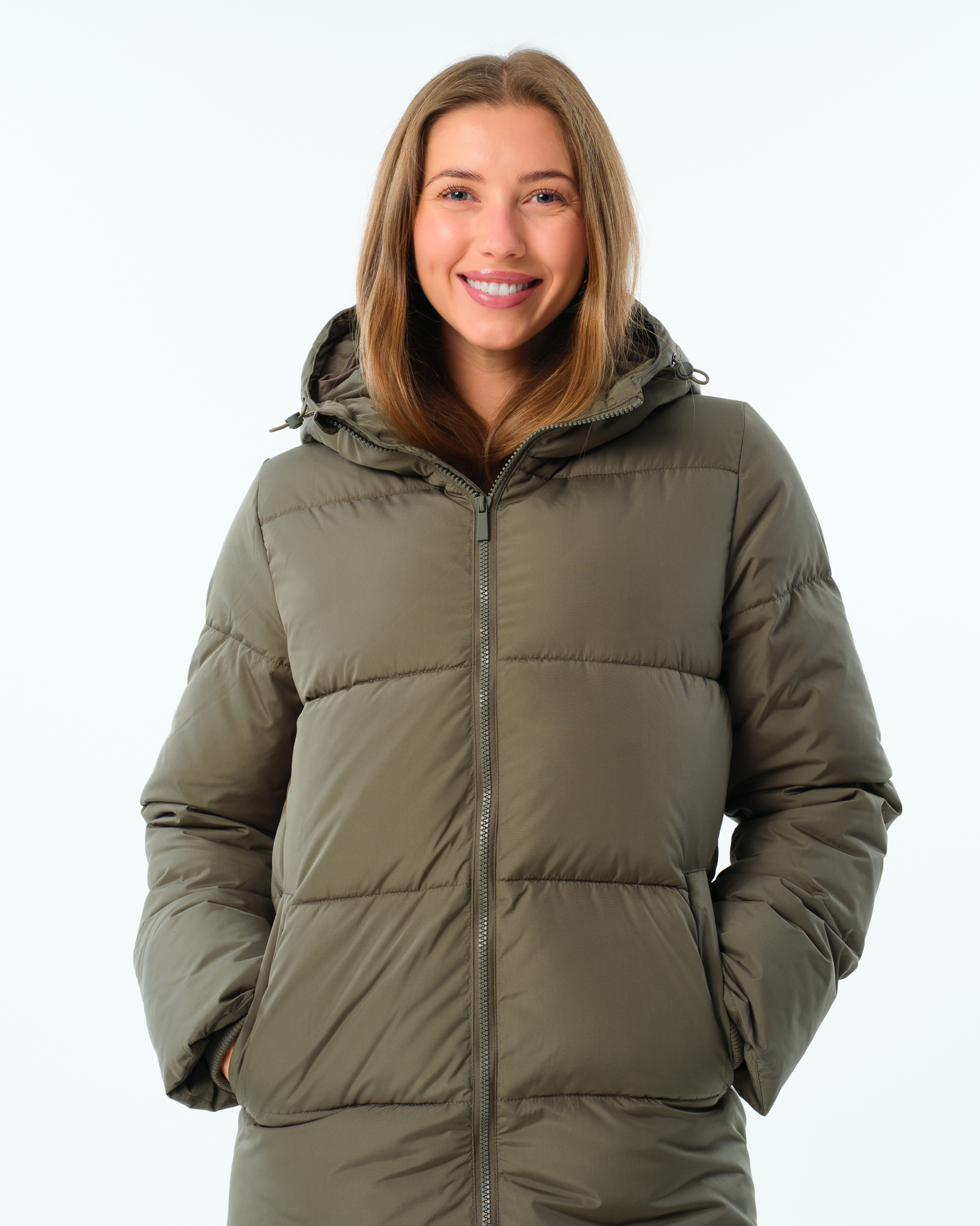 LEVITY Agnes Long Puffer Parka Green Beetle