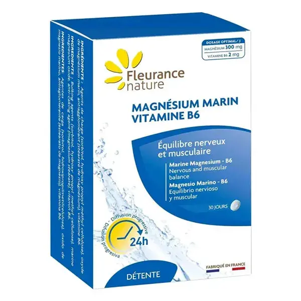 Fleurance Nature - Magnésio - Magnésio Marinho B6 - 20 comprimidos mastigáveis