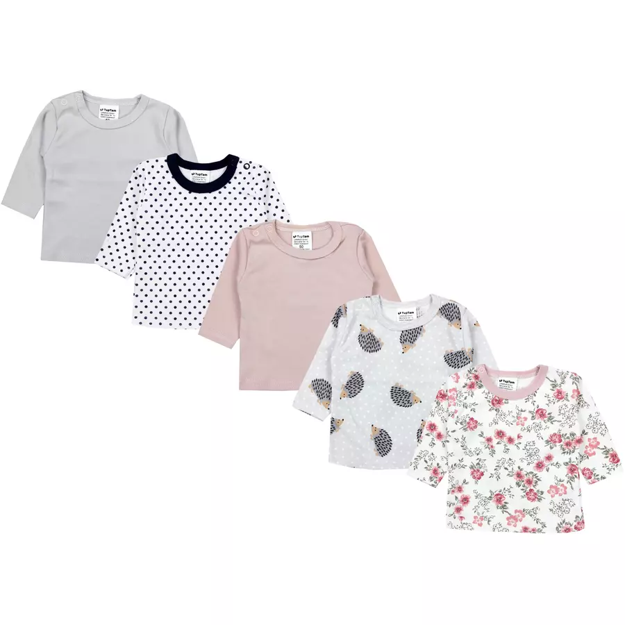 TupTam Baby Mädchen Langarmshirt 5er Set altrosa