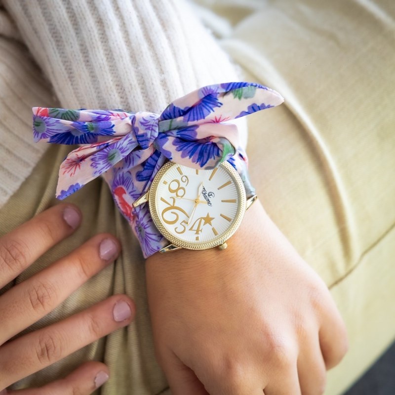 Montre Femme CHTIME bracelet Tissu Rose