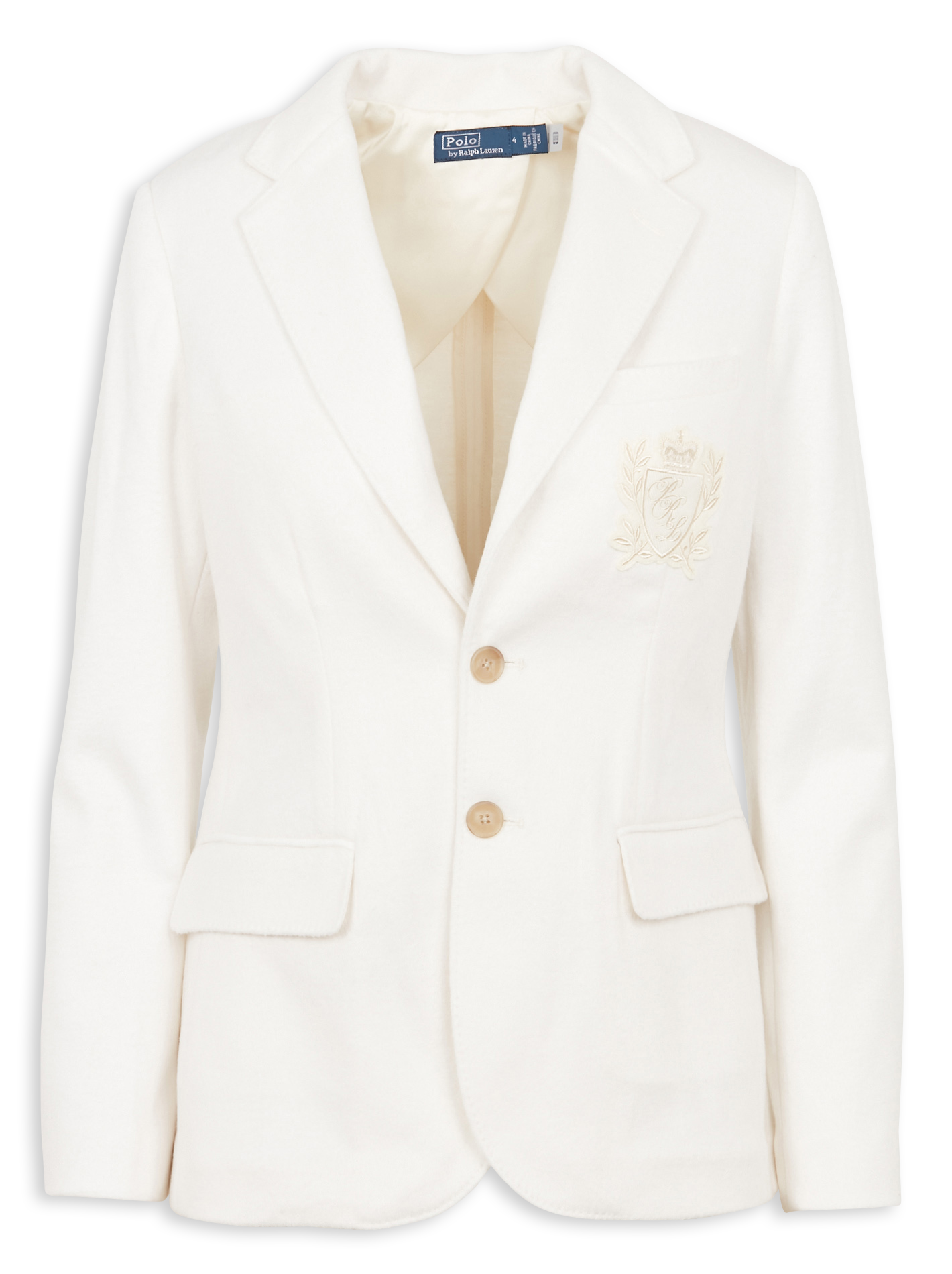 Veste blazer à logo brodé| Beige