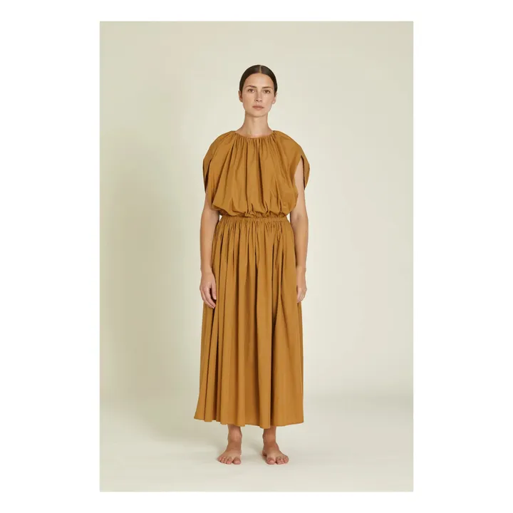 Black Crane Robe Shell Popeline de Coton Bio | Camel