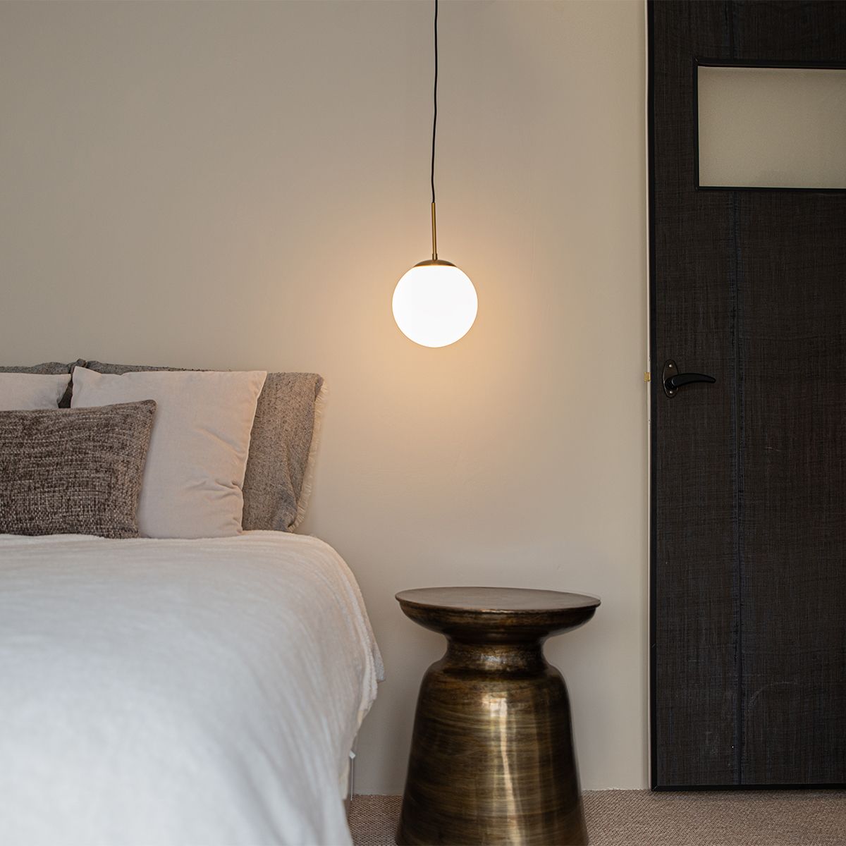 Art Deco hanglamp goud met opaal glas - Flore