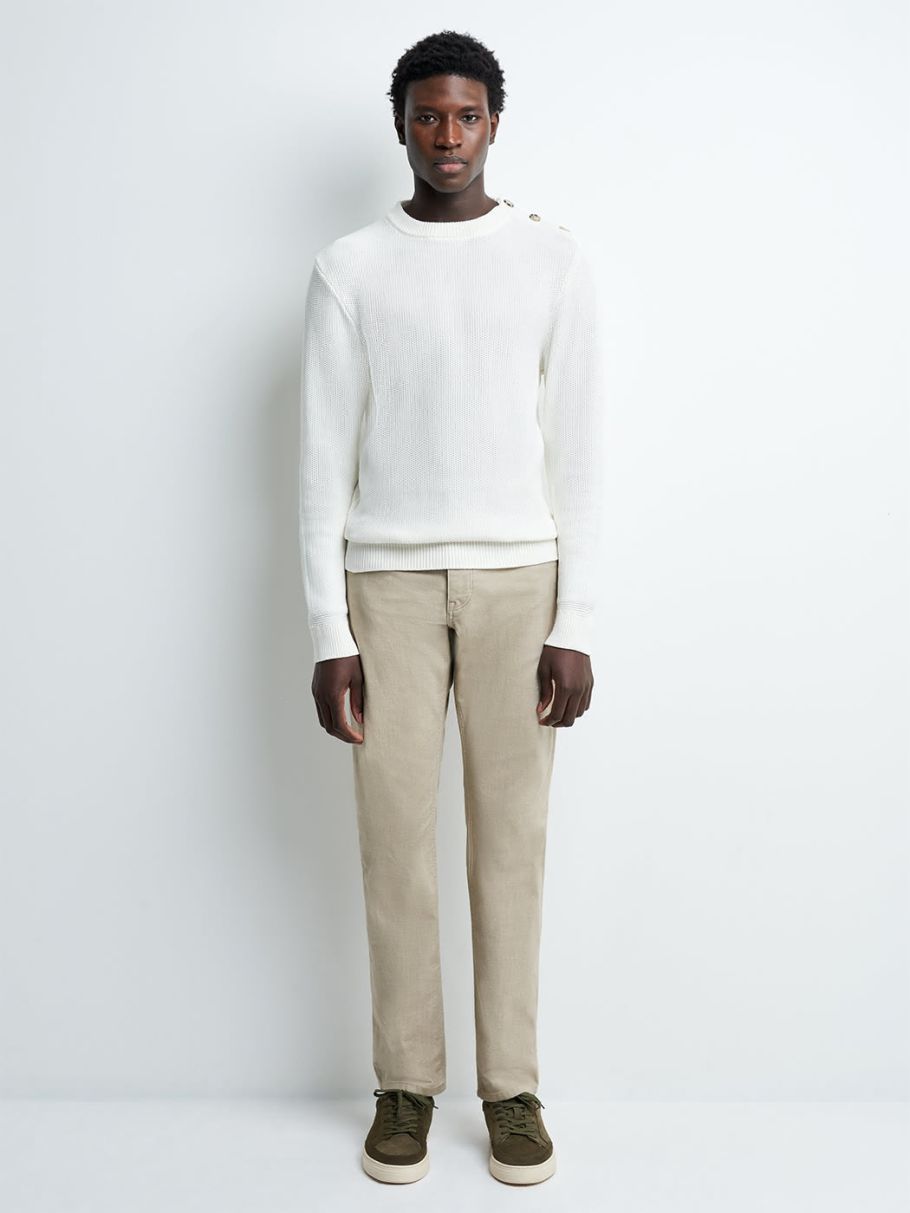 Pull col rond en coton