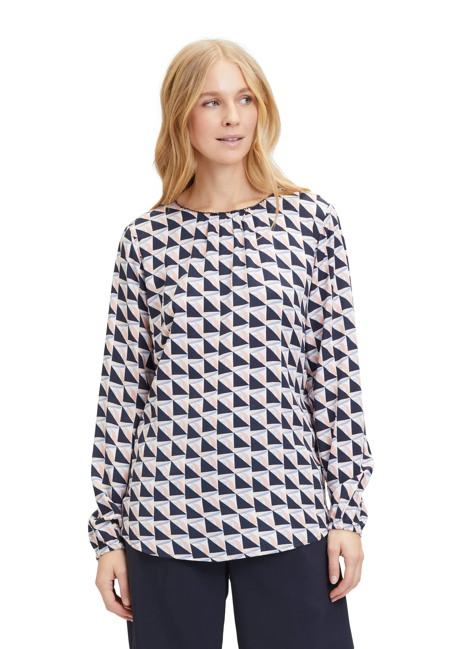 Betty Barclay| Damen Langarm-Bluse mit Rundhalsausschnitt