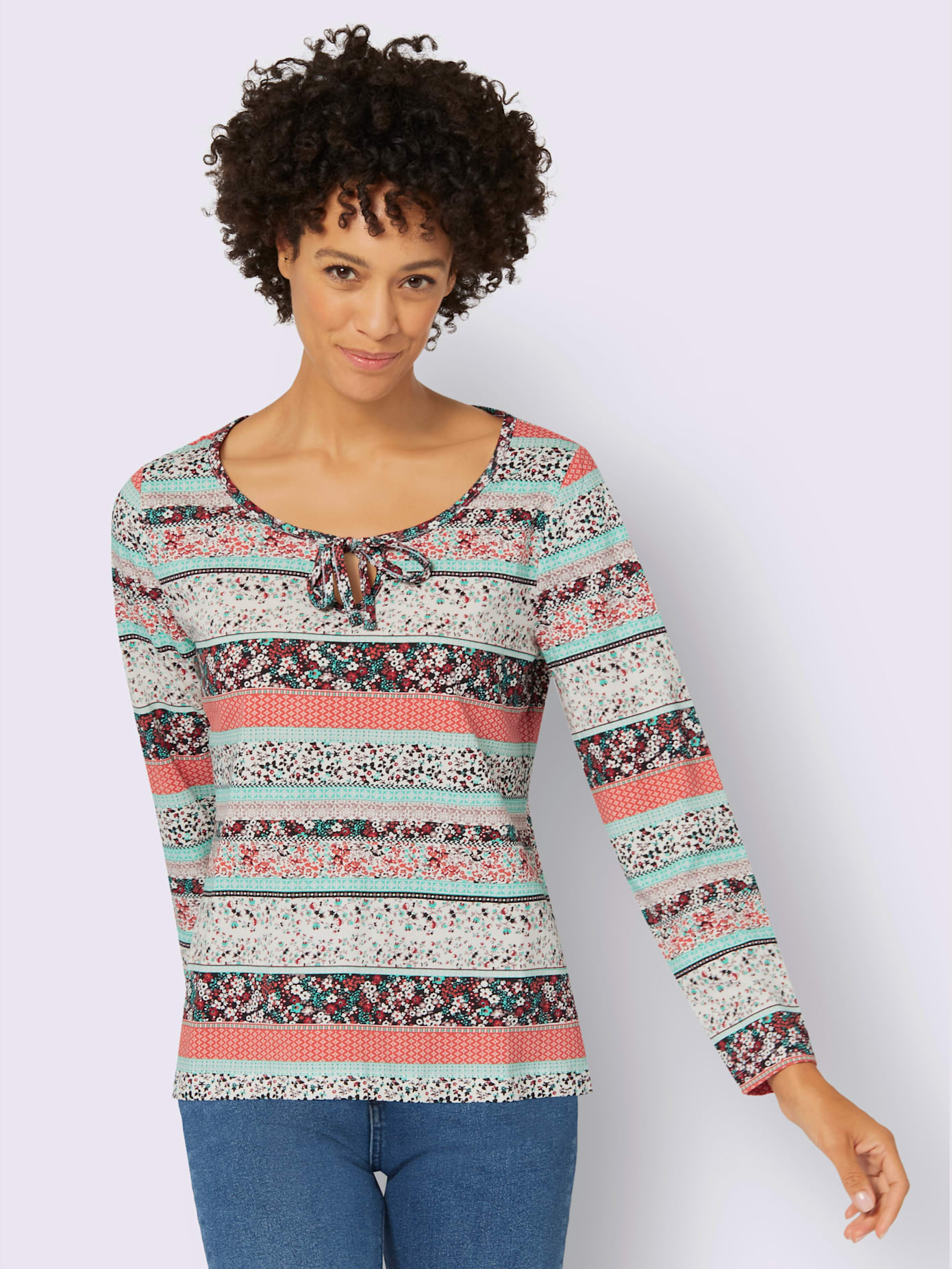 T-shirt femme en motif à rayures