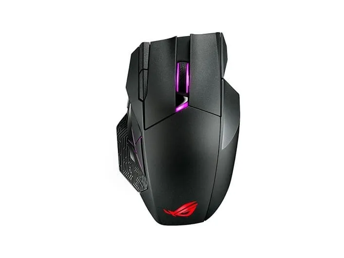 ASUS ROG Spatha X - Mus - højrehåndet - optisk - 12 knapper - trådløs, kablet - USB, 2.4 GHz - sort