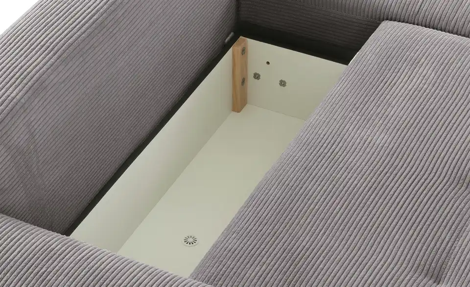 Ecksofa Arissa de Luxe Grau rechts Cordstoff